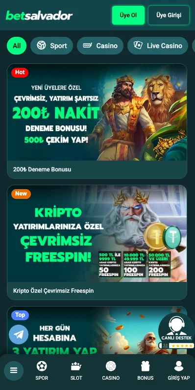 Betsalvador Mobil Uygulama